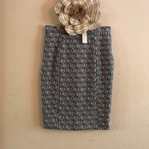 Anthropologie blue motif Pencil skirt by Maeve NWT